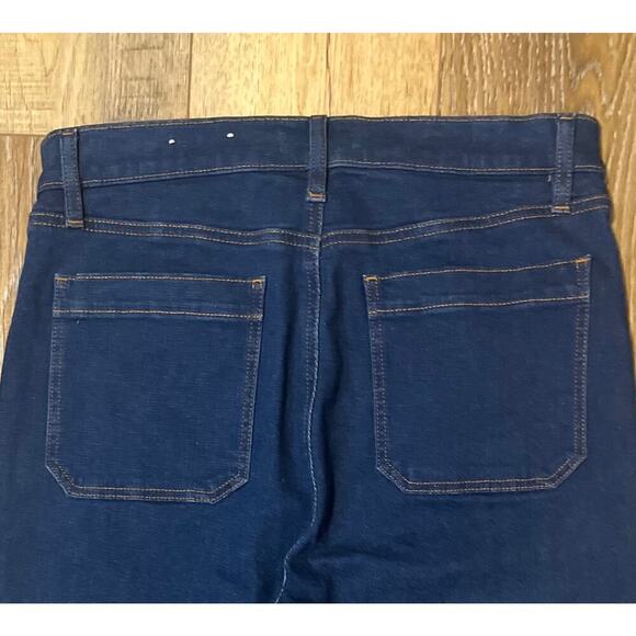 Loft The Slim Flare Patch Flap Pocket Jeans 12x31 NWOT Dark Wash Boho Hippie - Picture 6 of 10